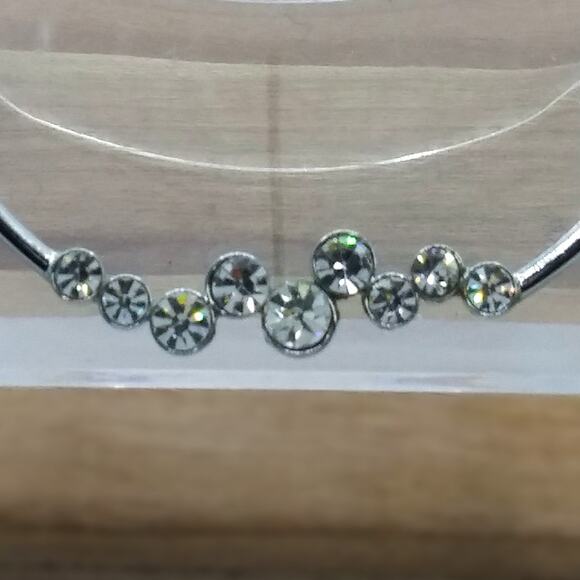 Lia Sophia Large Hoop Earrings Cut Crystal Silver Tone Vintage Dangle Drop Boho - Picture 8 of 11